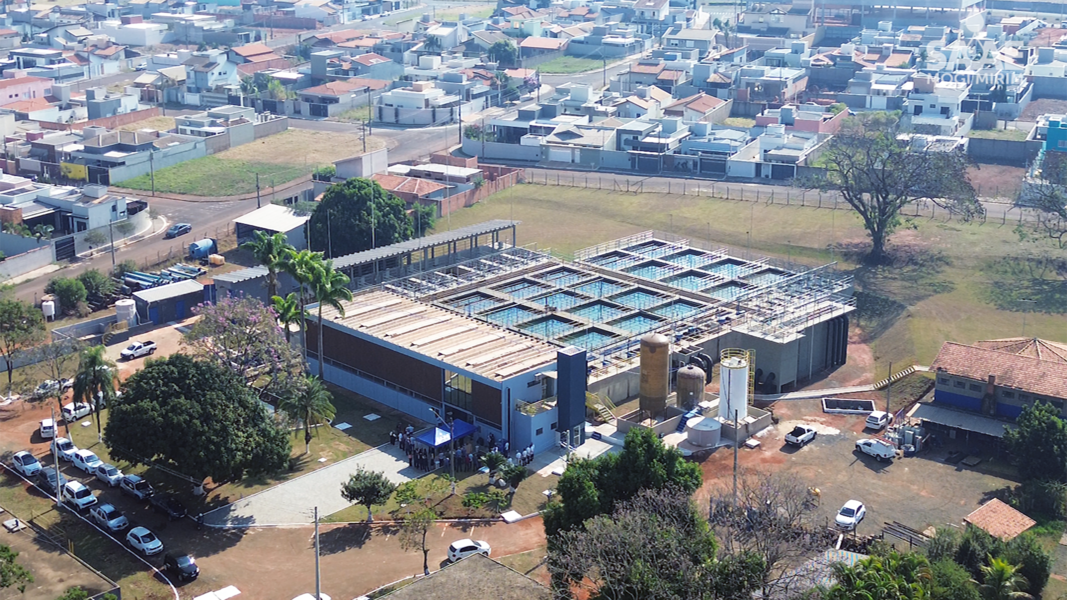 Vista aérea da Estação de Tratamento de Água, no Residencial do Bosque